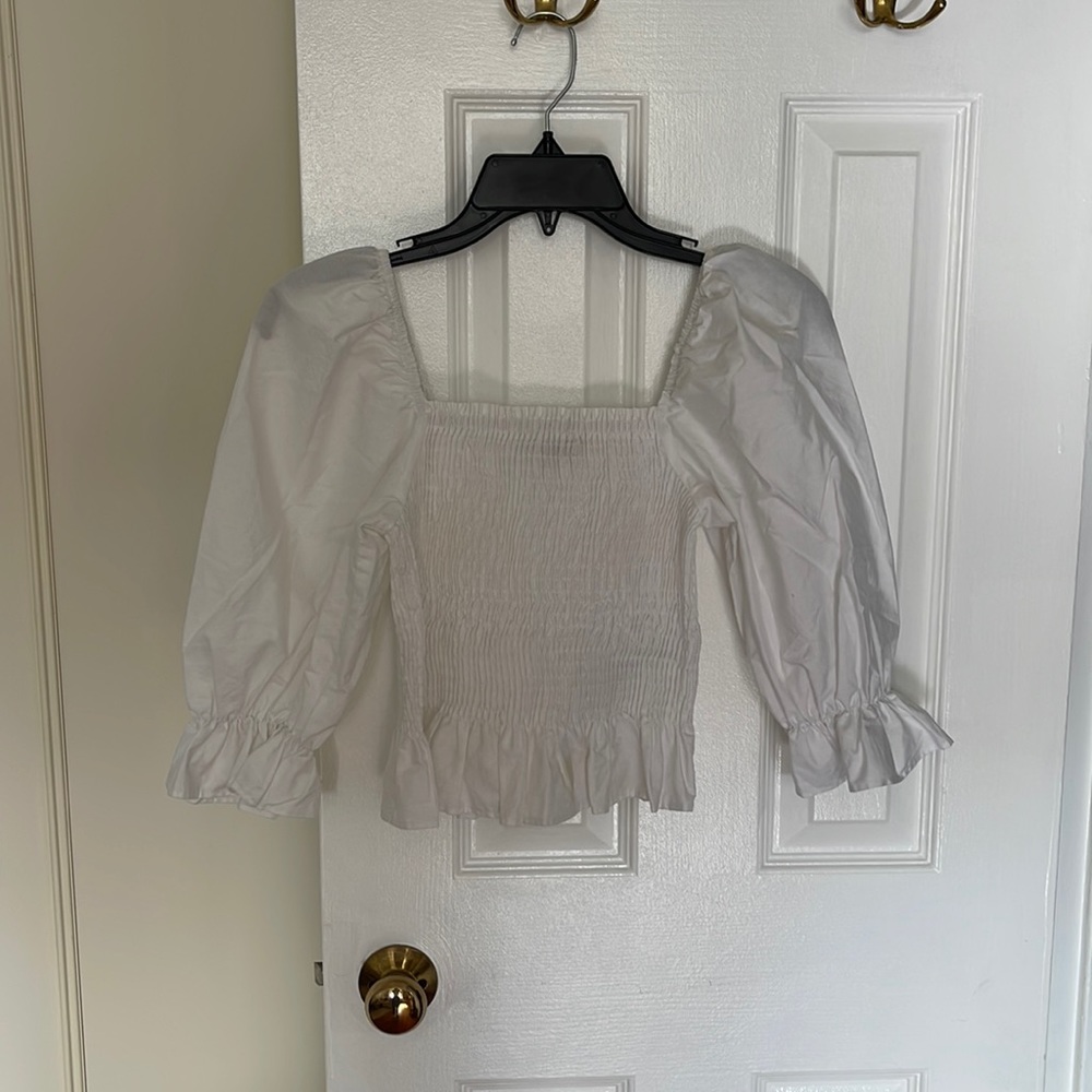 Smocked Puff Sleeve Top